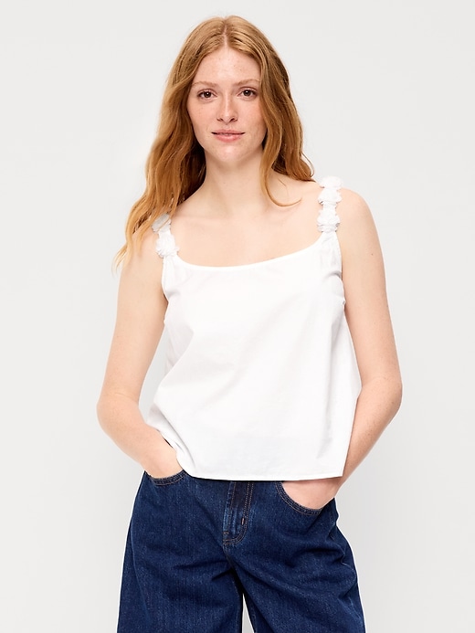 Rosette-Strap Tank Top | Old Navy