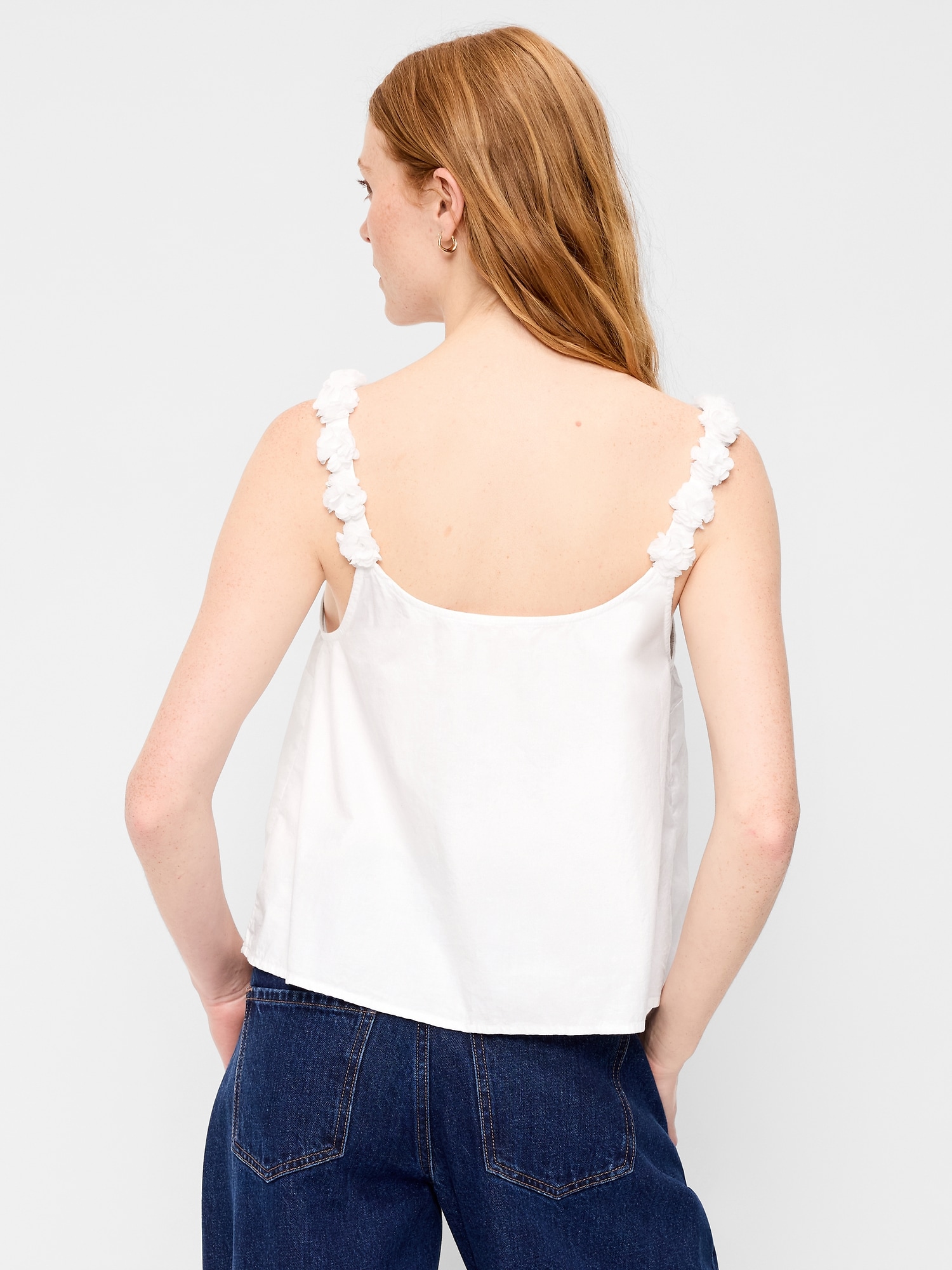 Rosette-Strap Tank Top | Old Navy