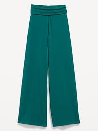 Image number 1 showing, High-Waisted PowerChill Fold-Over Wide-Leg Pants