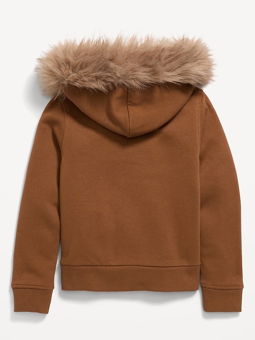 Fitted Faux-Fur Full-Zip Hoodie for Girls | Old Navy