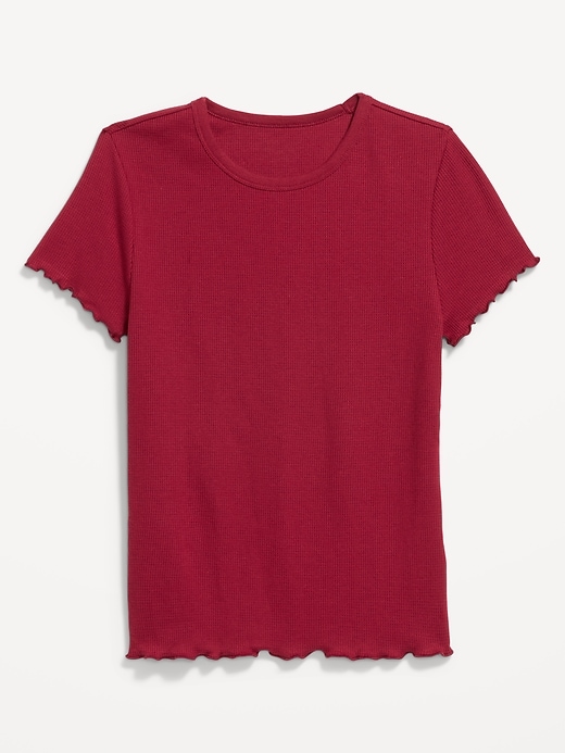 Image number 5 showing, Fitted Waffle-Knit Cropped T-Shirt