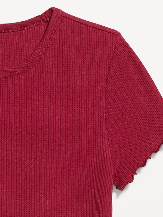 Image number 4 showing, Fitted Waffle-Knit Cropped T-Shirt