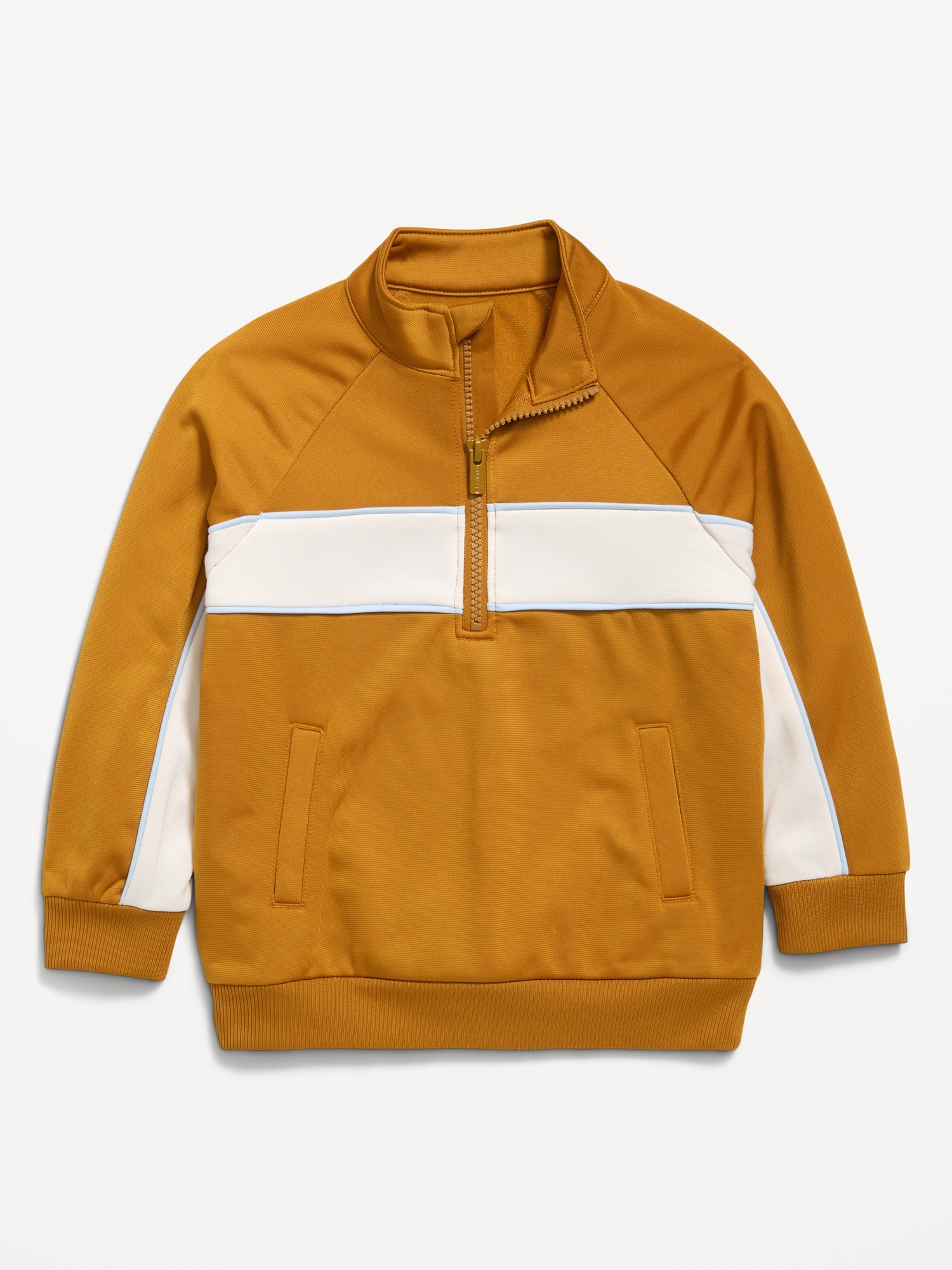 Oversized Color-Blocked Quarter-Zip Pullover for Toddler Boys