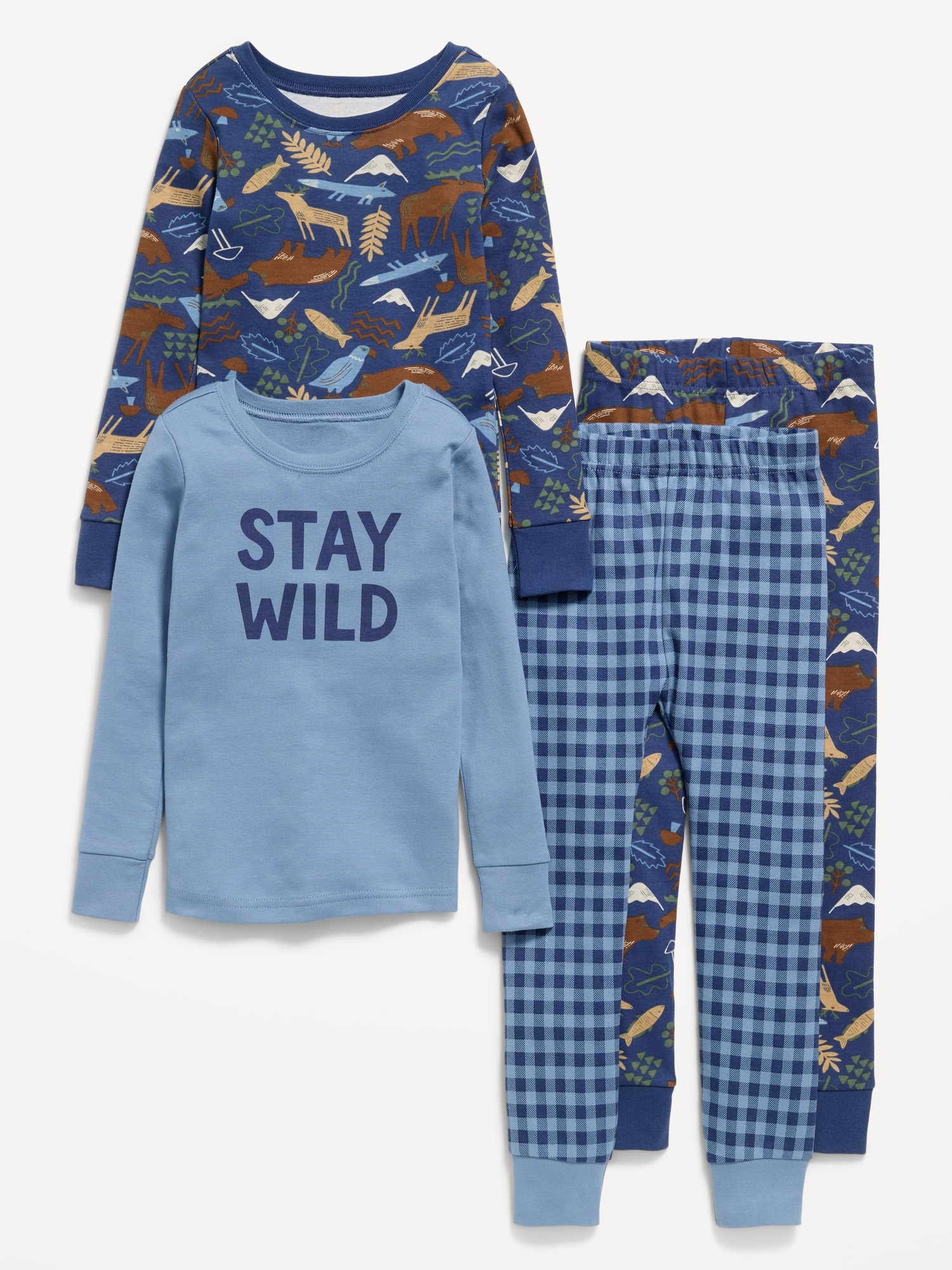 Printed Snug-Fit Pajama 4-Piece for Toddler & Baby