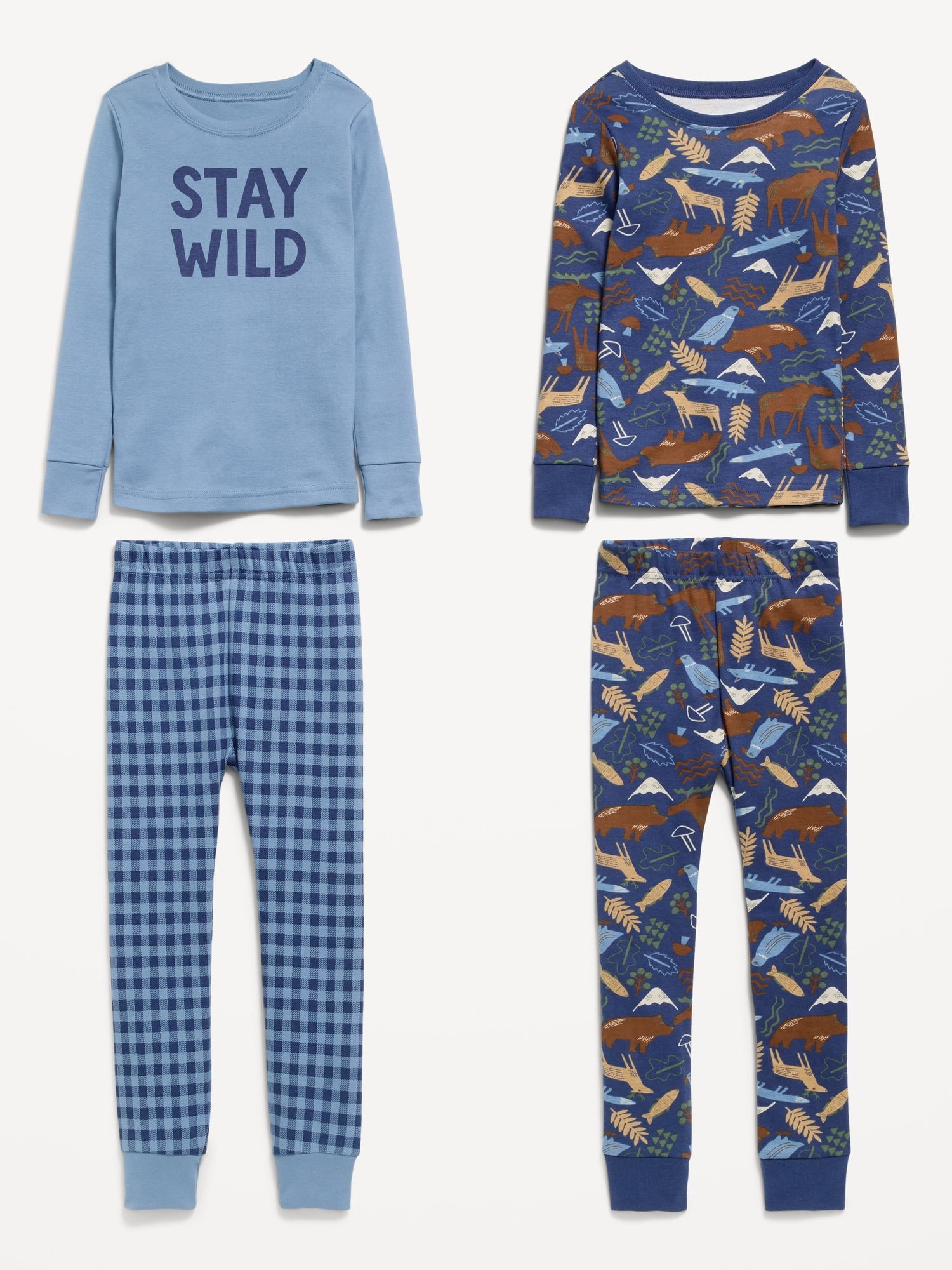Printed Snug-Fit Pajama 4-Piece for Toddler & Baby