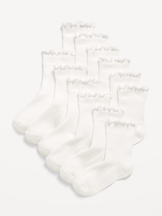 Image number 1 showing, HOLD: Ruffle-Cuff Crew Socks 6-Pack for Toddler & Baby