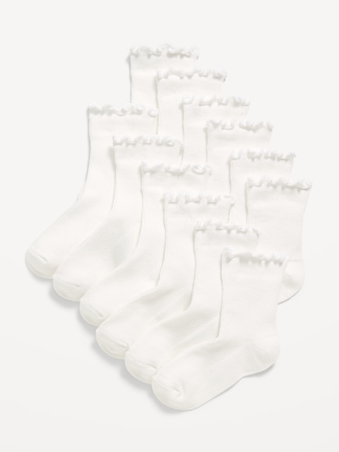 Ruffle-Cuff Crew Socks 6-Pack for Toddler & Baby
