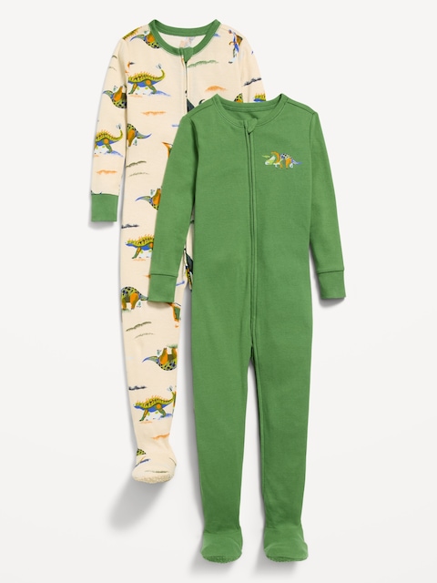 Snug-Fit 2-Way-Zip Pajama One-Piece 2-Pack for Toddler & Baby