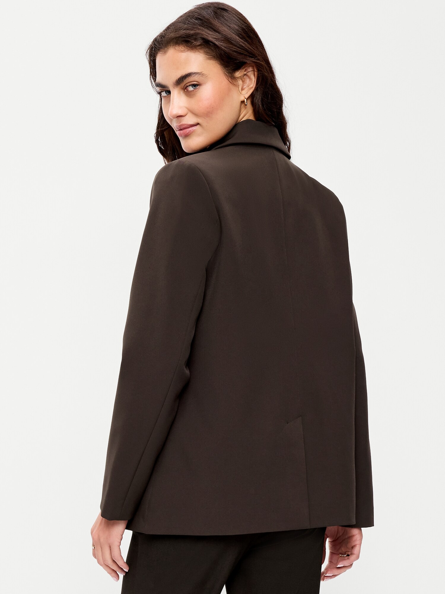 Женский пиджак Old Navy Classic Double-Weave Blazer, цвет: Чёрный кофейный — фото 2