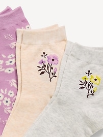 Image number 2 showing, Novelty Quarter Crew Socks 3-Pack for Women