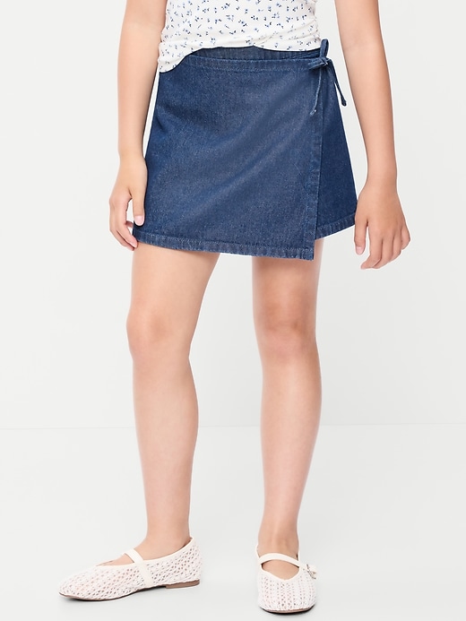 Wrap-Front Denim Skort for Girls | Old Navy