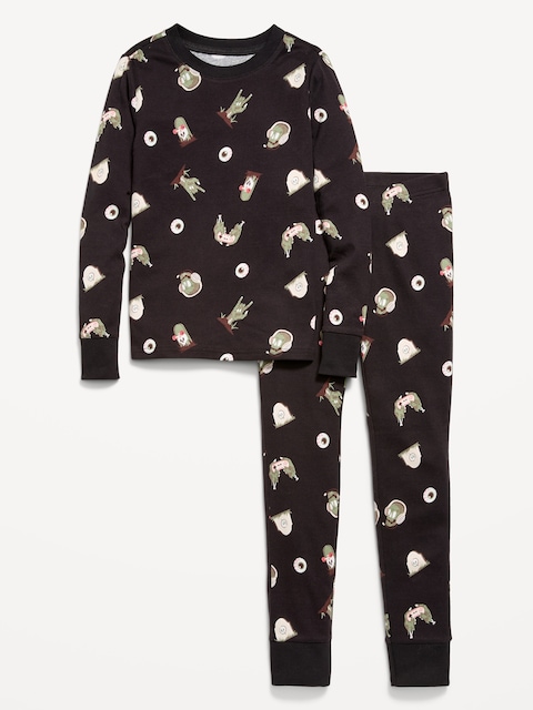 Gender-Neutral Snug-Fit Graphic Pajama Set for Kids