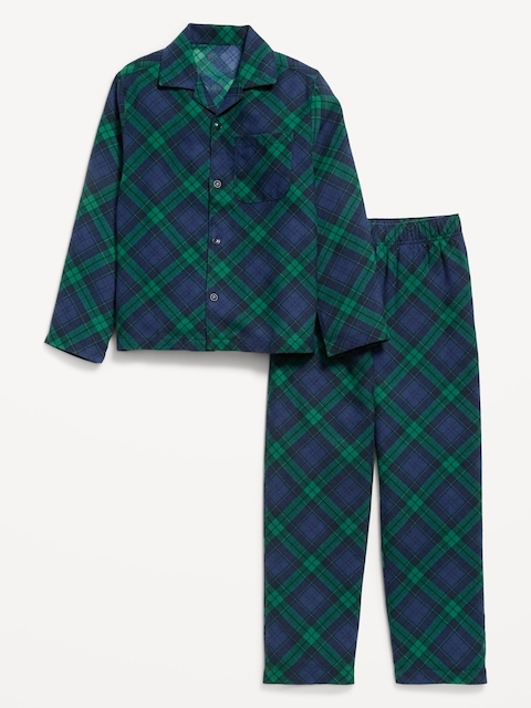 Gender-Neutral Printed Flannel Pajama Pants Set for Kids