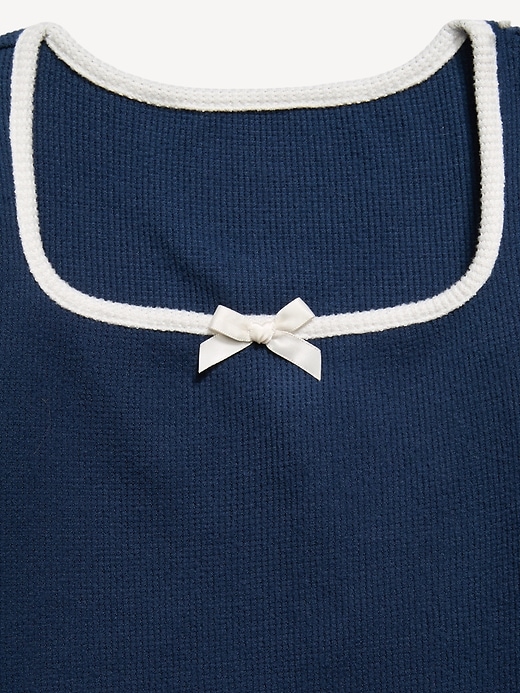 CozePlush Waffle Knit Square-Neck Top for Girls | Old Navy