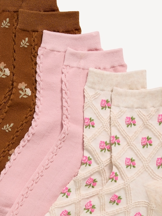 Image number 2 showing, Textured Quarter Crew Socks 3-Pack for Women