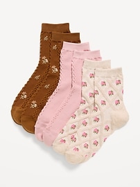Image number 1 showing, Textured Quarter Crew Socks 3-Pack for Women