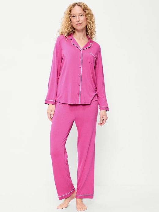 Image number 1 showing, Sunday Sleep Knit Jersey Pant Set