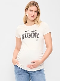 Image number 1 showing, Maternity Graphic Side-Shirred T-Shirt