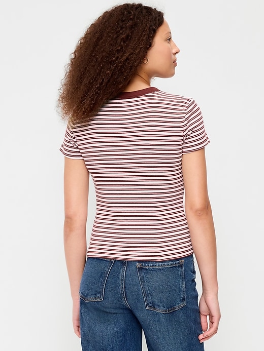 Image number 2 showing, Snug Crew-Neck Ribbed T-Shirt
