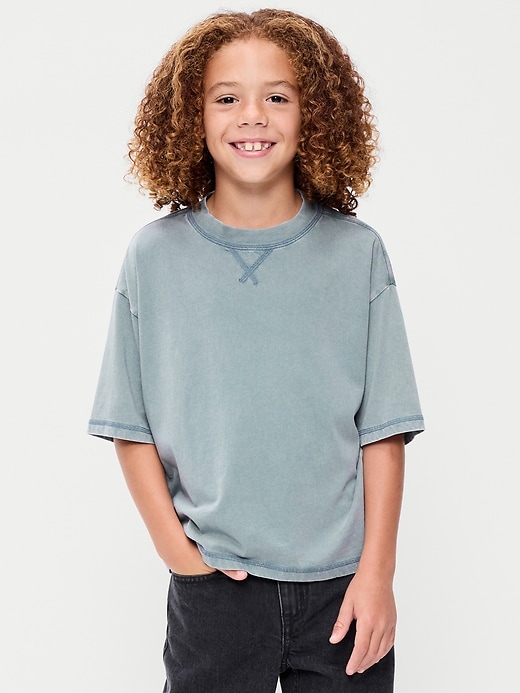 Image number 1 showing, Oversized Short-Sleeve Boxy T-Shirt for Boys
