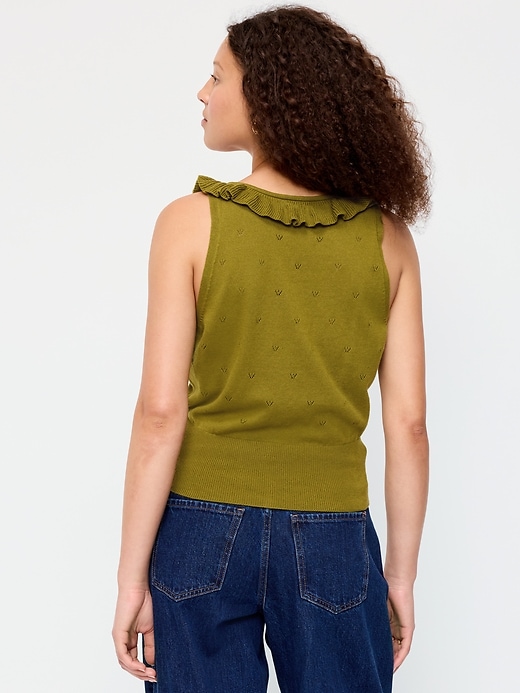 Image number 2 showing, SoSoft Cotton Tie-Front Pointelle Tank Top