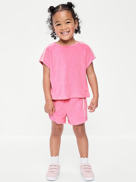 Image number 1 showing, Short-Sleeve Terry Top and Shorts Set for Toddler Girls