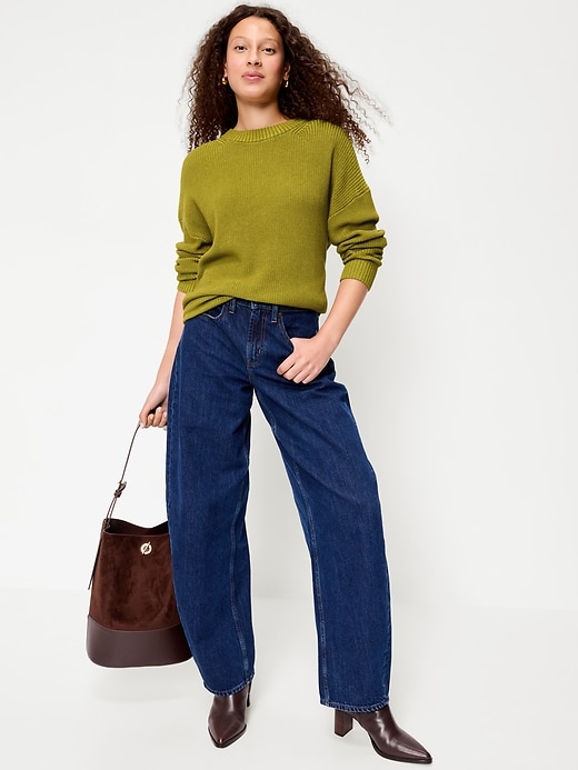 Image number 3 showing, Crew-Neck Shaker Stitch Tunic Sweater