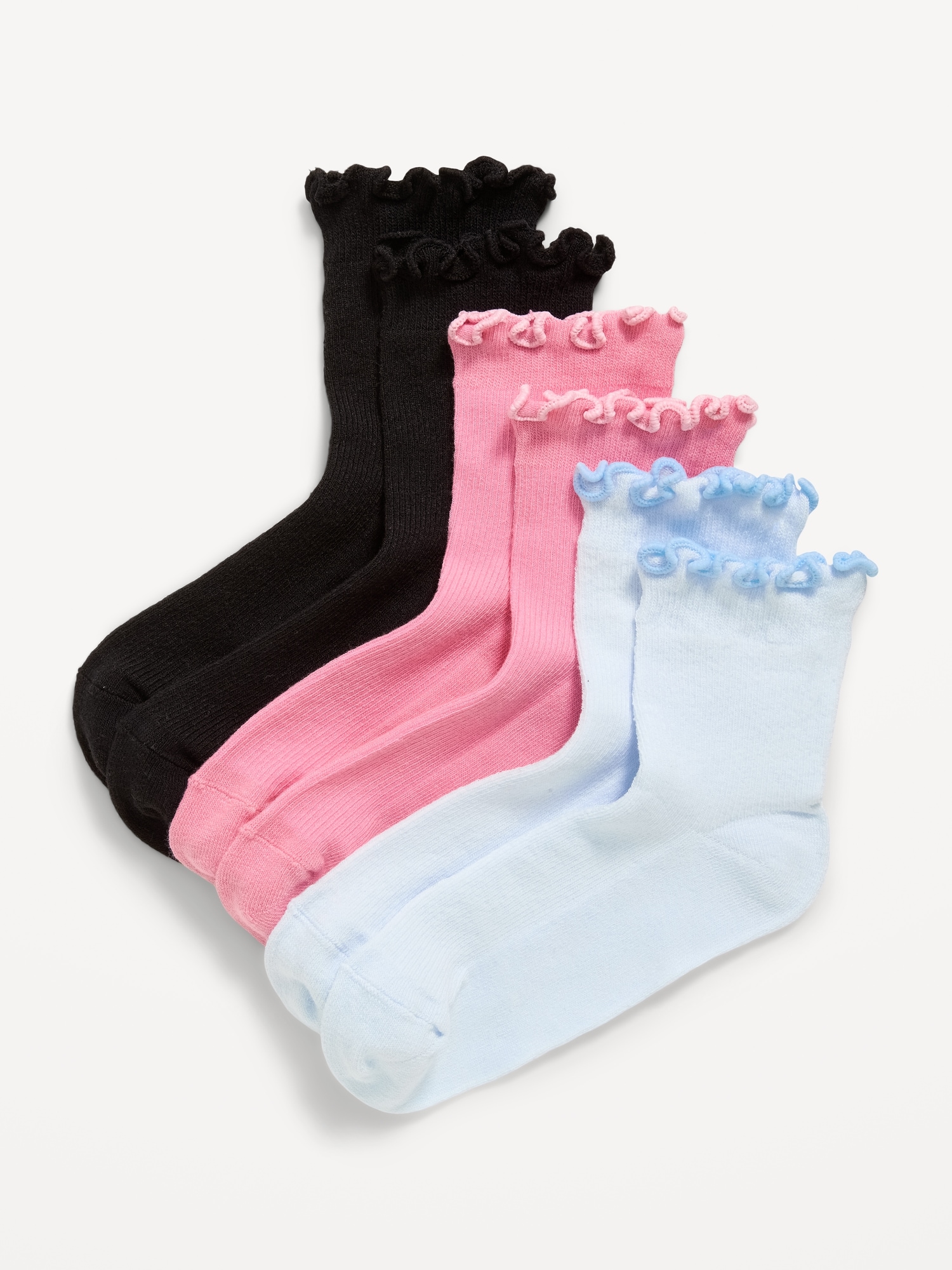 HOLD: Ruffled Quarter-Crew Socks 3-Pack for Girls