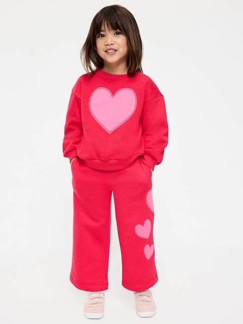 Wide-Leg Graphic Sweatpants for Toddler Girls