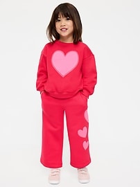 Image number 1 showing, Wide-Leg Graphic Sweatpants for Toddler Girls