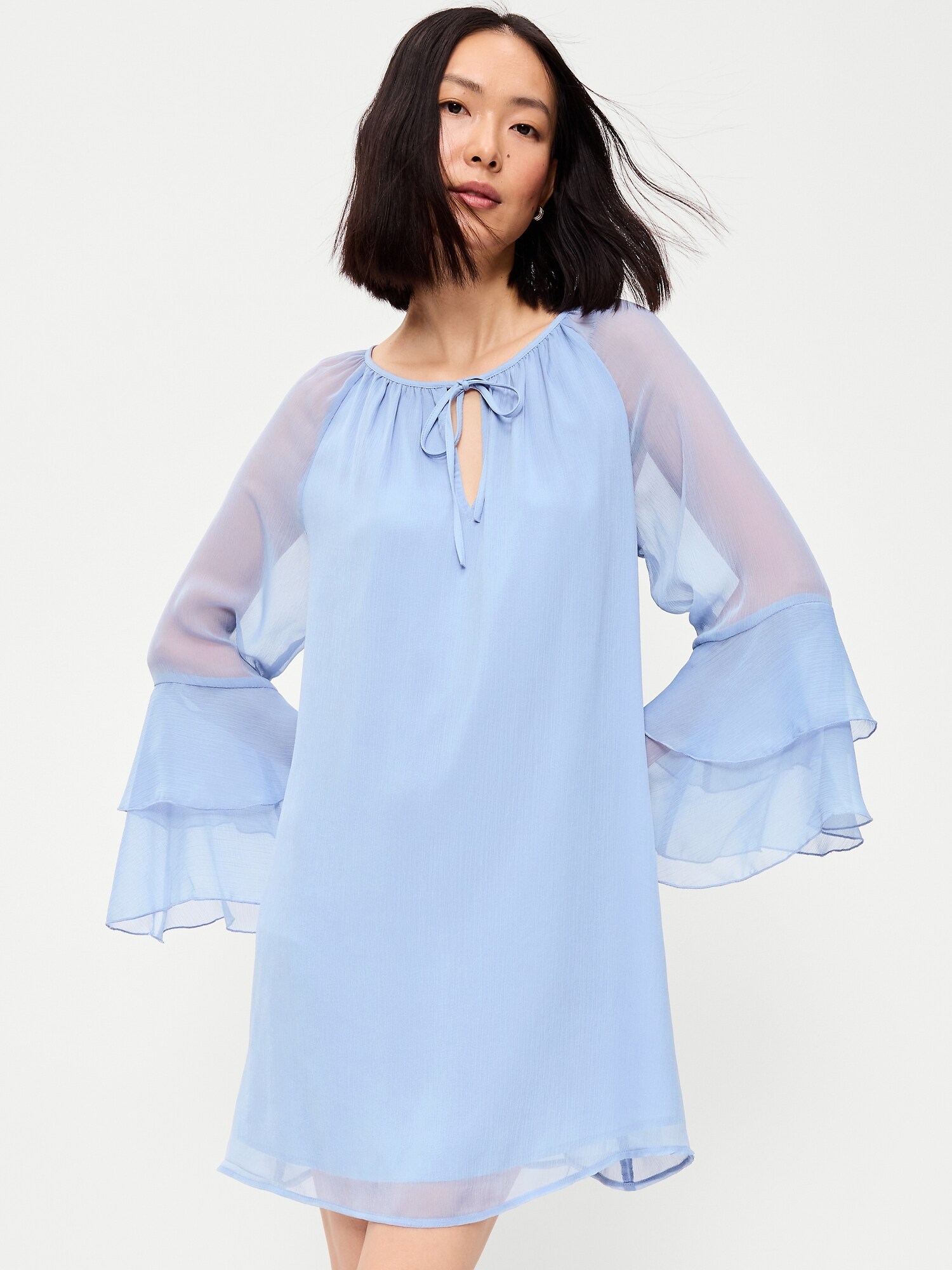 Женское платье Old Navy Bell-Sleeve Boho Mini, цвет: Shady Lane