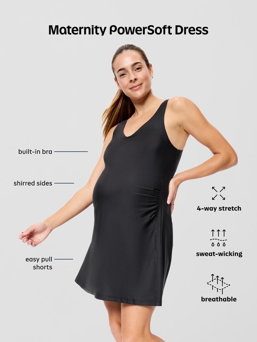 maternity sleeveless powersoft mini skort dress Old Navy Maternity Sleeveless Powersoft Easy Short Mini Dress - Black