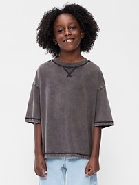Image number 1 showing, Oversized Short-Sleeve Boxy T-Shirt for Boys