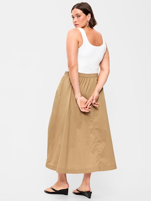 Image number 7 showing, Poplin Midi Skirt