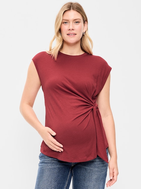 Maternity Side-Tie Jersey Top