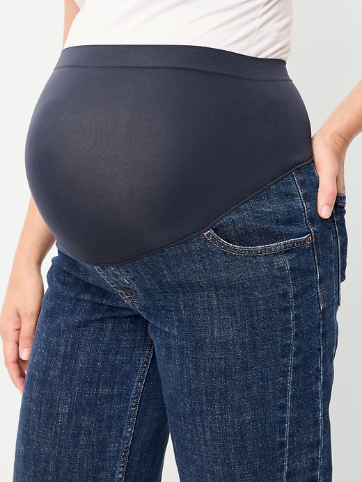 Image number 5 showing, Maternity Full-Panel Barrel Ankle Jeans