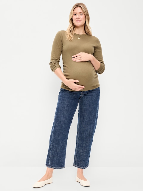 Maternity Full-Panel Barrel Ankle Jeans