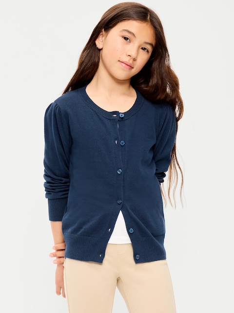 School Uniform Button-Up Cardigan for Girls