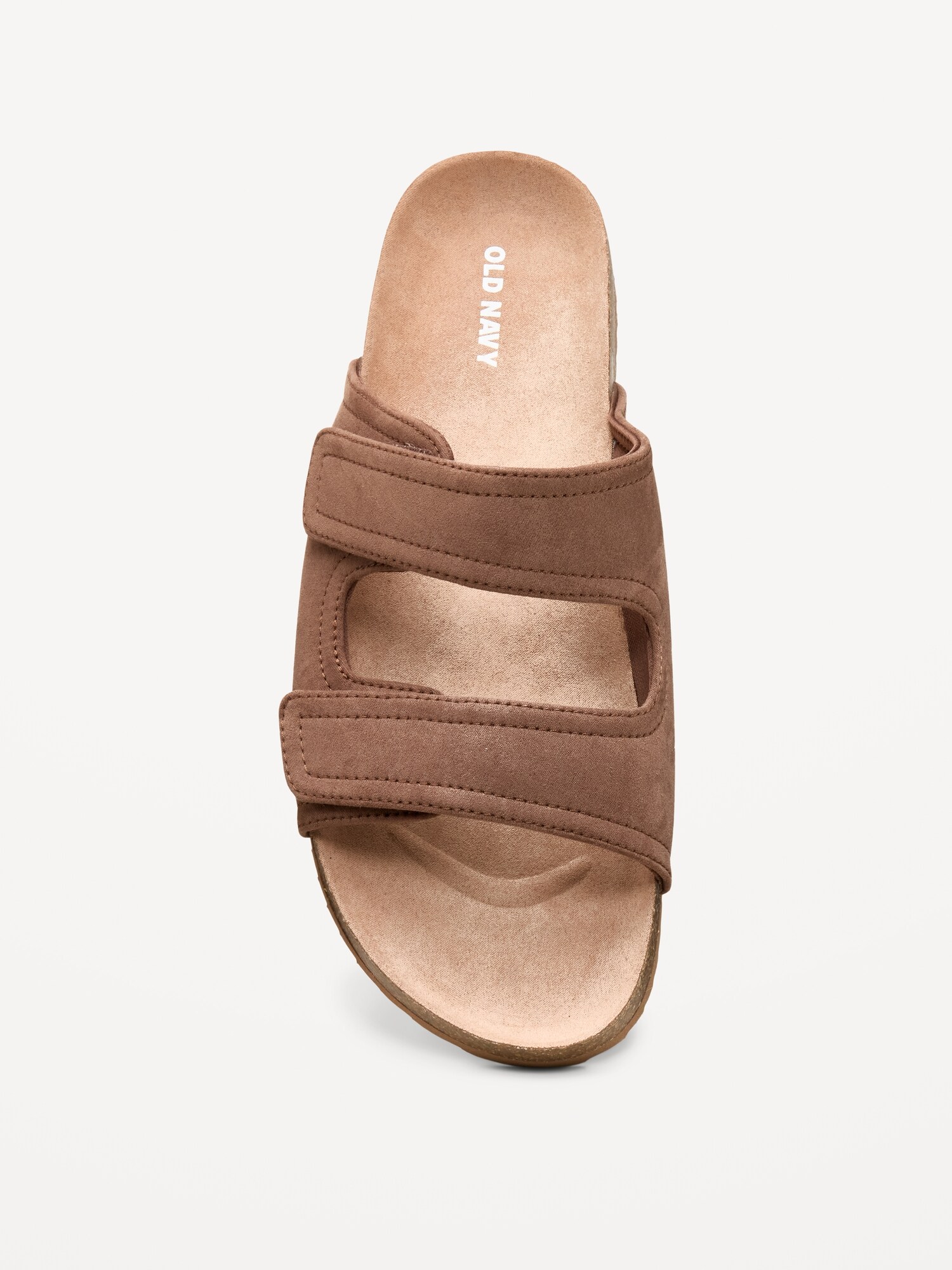 Мужские сандалии Old Navy Faux-Suede Double-Strap Slide Sandals for Men, цвет: Коричневый — фото 2