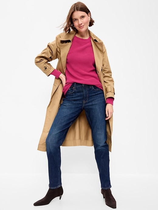 Image number 3 showing, Crew-Neck Shaker Stitch Tunic Sweater