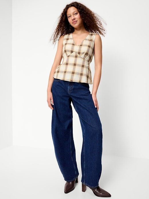 Image number 3 showing, Sleeveless V-Neck Tie-Back Top
