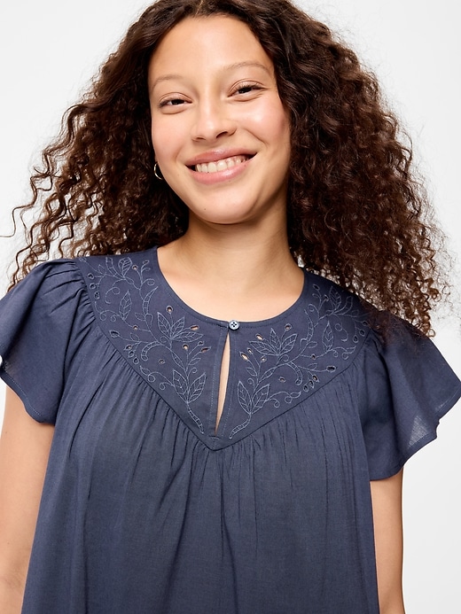 Image number 4 showing, Flutter-Sleeve Mini Swing Dress