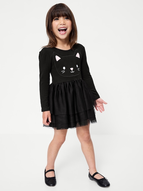 Long-Sleeve Halloween Tutu Dress for Toddler Girls