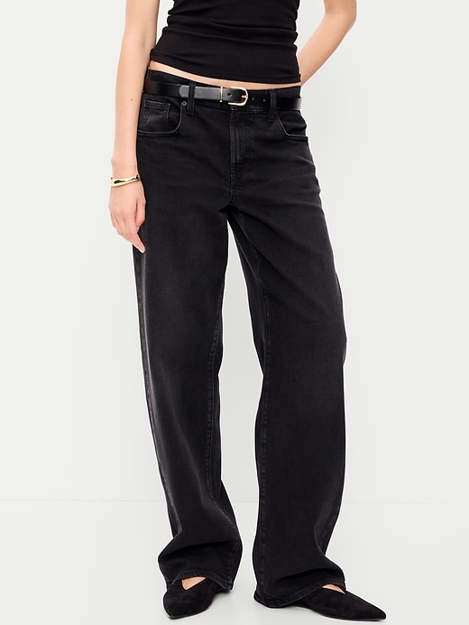 Image number 2 showing, Low-Rise Loose Jeans