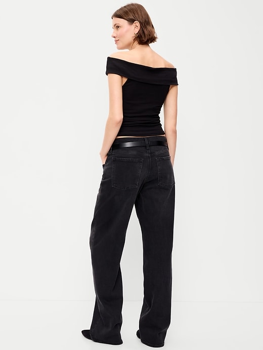 Image number 3 showing, Low-Rise Loose Jeans