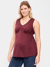 Image number 1 showing, Maternity Sleeveless V-Neck Tie-Back Top