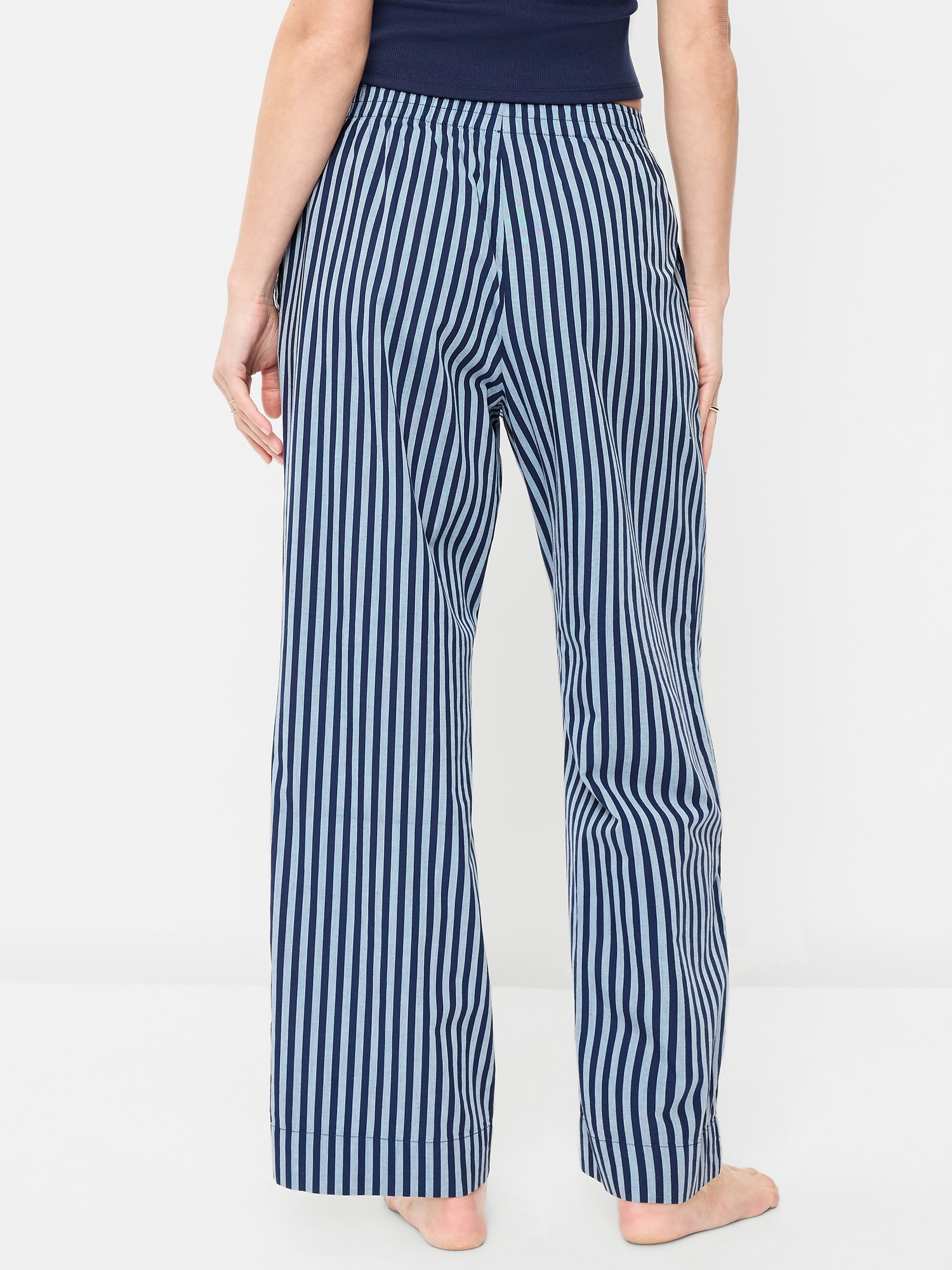 High-Waisted Poplin Pajama Pant