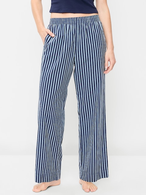 High-Waisted Poplin Pajama Pant