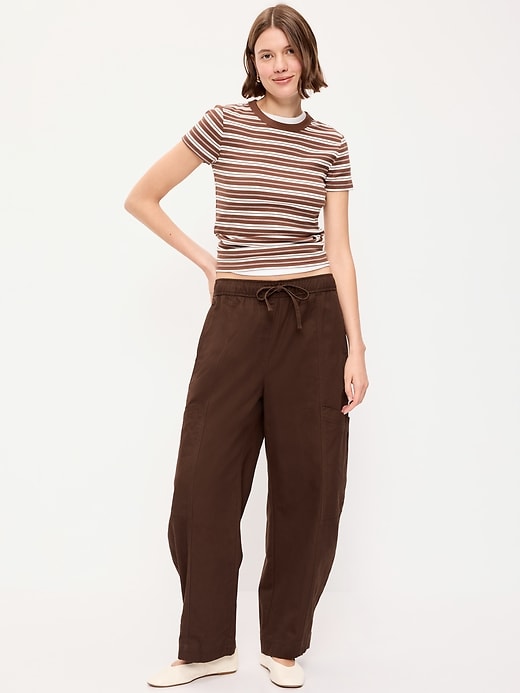 Image number 1 showing, Mid-Rise Pull-On Utility Jeans
