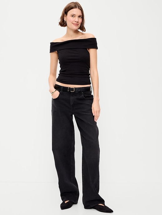 Image number 1 showing, Low-Rise Loose Jeans